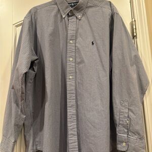 Ralph Lauren Gray Checkered Button Down Shirt